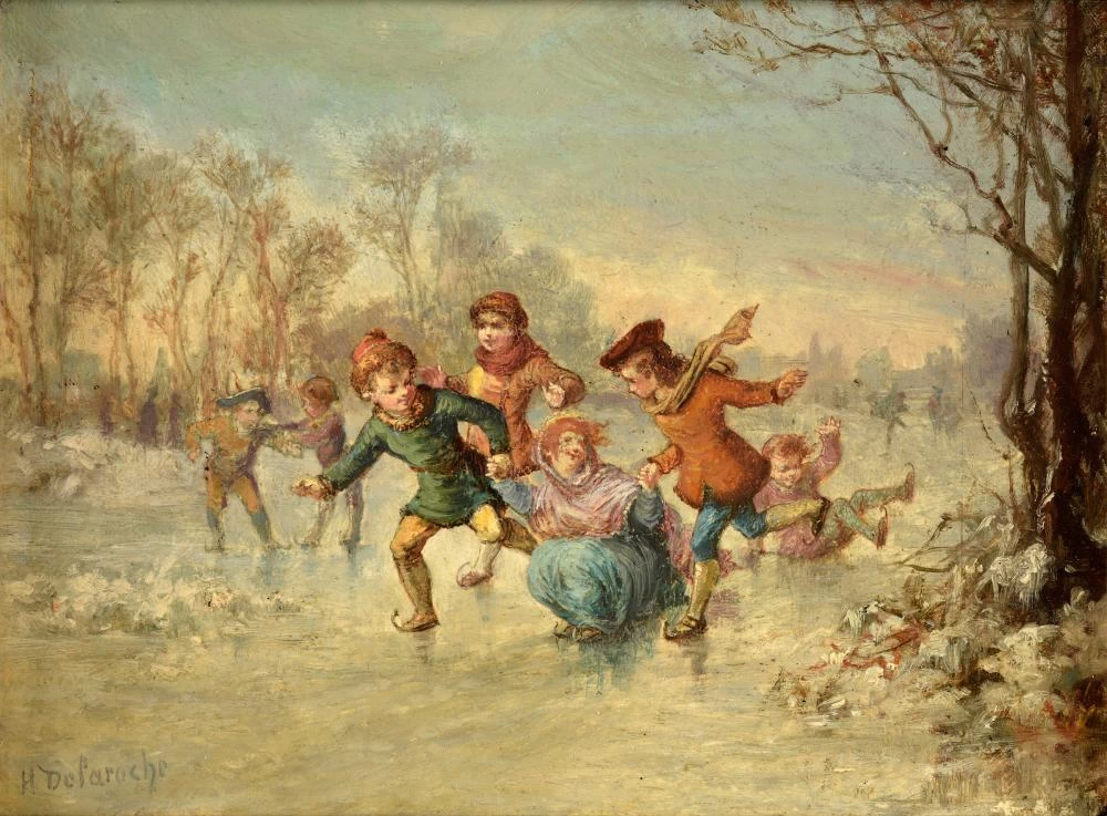 Bambini che giocano sul ghiaccio